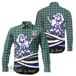 ScotsTee Shop Scottish Melville Ancient Clan Crest Tartan Alba Gu Brath Regal Lion Emblem Long Sleeve Shirt