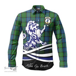 ScotsTee Shop Scottish Stirling Clan Crest Tartan Alba Gu Brath Regal Lion Emblem Long Sleeve Shirt