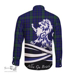 ScotsTee Shop Scottish Weir Clan Crest Tartan Alba Gu Brath Regal Lion Emblem Long Sleeve Shirt