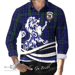 ScotsTee Shop Scottish Weir Clan Crest Tartan Alba Gu Brath Regal Lion Emblem Long Sleeve Shirt