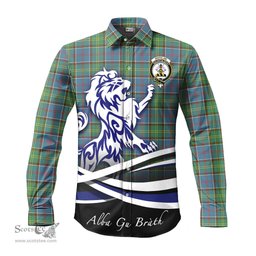 ScotsTee Shop Scottish Whitelaw Clan Crest Tartan Alba Gu Brath Regal Lion Emblem Long Sleeve Shirt