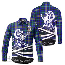 ScotsTee Shop Scottish Weir Modern Clan Crest Tartan Alba Gu Brath Regal Lion Emblem Long Sleeve Shirt