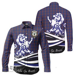 ScotsTee Shop Scottish MacLaine of Lochbuie Clan Crest Tartan Alba Gu Brath Regal Lion Emblem Long Sleeve Shirt