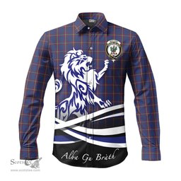 ScotsTee Shop Scottish MacLaine of Lochbuie Clan Crest Tartan Alba Gu Brath Regal Lion Emblem Long Sleeve Shirt