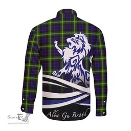 ScotsTee Shop Scottish Watson Modern Clan Crest Tartan Alba Gu Brath Regal Lion Emblem Long Sleeve Shirt