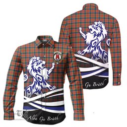 ScotsTee Shop Scottish MacNaughton Ancient Clan Crest Tartan Alba Gu Brath Regal Lion Emblem Long Sleeve Shirt