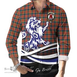 ScotsTee Shop Scottish MacNaughton Ancient Clan Crest Tartan Alba Gu Brath Regal Lion Emblem Long Sleeve Shirt