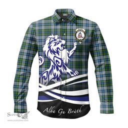 ScotsTee Shop Scottish MacNeil Dress Clan Crest Tartan Alba Gu Brath Regal Lion Emblem Long Sleeve Shirt