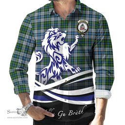 ScotsTee Shop Scottish MacNeil Dress Clan Crest Tartan Alba Gu Brath Regal Lion Emblem Long Sleeve Shirt