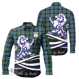 ScotsTee Shop Scottish McCoy Ancient Clan Crest Tartan Alba Gu Brath Regal Lion Emblem Long Sleeve Shirt