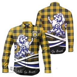 ScotsTee Shop Scottish MacLeod of Lewis Ancient Clan Crest Tartan Alba Gu Brath Regal Lion Emblem Long Sleeve Shirt