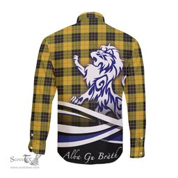 ScotsTee Shop Scottish MacLeod of Lewis Ancient Clan Crest Tartan Alba Gu Brath Regal Lion Emblem Long Sleeve Shirt