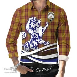 ScotsTee Shop Scottish MacMillan Dress Clan Crest Tartan Alba Gu Brath Regal Lion Emblem Long Sleeve Shirt