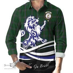 ScotsTee Shop Scottish MacRae Clan Crest Tartan Alba Gu Brath Regal Lion Emblem Long Sleeve Shirt