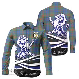 ScotsTee Shop Scottish Stewart of Appin Hunting Ancient Clan Crest Tartan Alba Gu Brath Regal Lion Emblem Long Sleeve Shirt