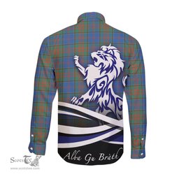 ScotsTee Shop Scottish Stewart of Appin Hunting Ancient Clan Crest Tartan Alba Gu Brath Regal Lion Emblem Long Sleeve Shirt