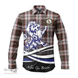 ScotsTee Shop Scottish Scott Dress Clan Crest Tartan Alba Gu Brath Regal Lion Emblem Long Sleeve Shirt