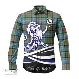 ScotsTee Shop Scottish Walkinshaw Clan Crest Tartan Alba Gu Brath Regal Lion Emblem Long Sleeve Shirt