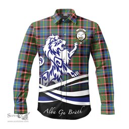 ScotsTee Shop Scottish Norvel Clan Crest Tartan Alba Gu Brath Regal Lion Emblem Long Sleeve Shirt