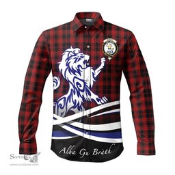 ScotsTee Shop Scottish Murray of Ochtertyre Clan Crest Tartan Alba Gu Brath Regal Lion Emblem Long Sleeve Shirt