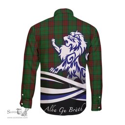ScotsTee Shop Scottish Maxwell Hunting Clan Crest Tartan Alba Gu Brath Regal Lion Emblem Long Sleeve Shirt