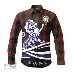 ScotsTee Shop Scottish Skene of Cromar Black Clan Crest Tartan Alba Gu Brath Regal Lion Emblem Long Sleeve Shirt