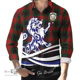 ScotsTee Shop Scottish Skene of Cromar Black Clan Crest Tartan Alba Gu Brath Regal Lion Emblem Long Sleeve Shirt