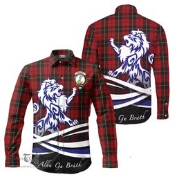 ScotsTee Shop Scottish Wallace Clan Crest Tartan Alba Gu Brath Regal Lion Emblem Long Sleeve Shirt