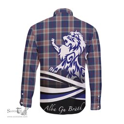 ScotsTee Shop Scottish Stewart of Appin Hunting Dress Clan Crest Tartan Alba Gu Brath Regal Lion Emblem Long Sleeve Shirt