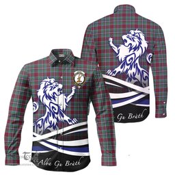 ScotsTee Shop Scottish Spens (Spence) Clan Crest Tartan Alba Gu Brath Regal Lion Emblem Long Sleeve Shirt