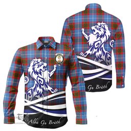 ScotsTee Shop Scottish Skirving Clan Crest Tartan Alba Gu Brath Regal Lion Emblem Long Sleeve Shirt