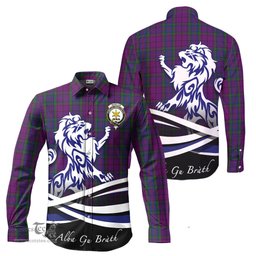 ScotsTee Shop Scottish Wardlaw Clan Crest Tartan Alba Gu Brath Regal Lion Emblem Long Sleeve Shirt