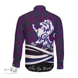 ScotsTee Shop Scottish Wardlaw Clan Crest Tartan Alba Gu Brath Regal Lion Emblem Long Sleeve Shirt