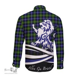 ScotsTee Shop Scottish MacNeil of Barra Modern Clan Crest Tartan Alba Gu Brath Regal Lion Emblem Long Sleeve Shirt