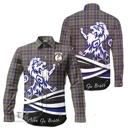 ScotsTee Shop Scottish Taylor Weathered Clan Crest Tartan Alba Gu Brath Regal Lion Emblem Long Sleeve Shirt