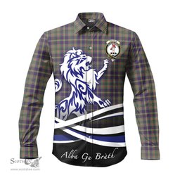 ScotsTee Shop Scottish Taylor Weathered Clan Crest Tartan Alba Gu Brath Regal Lion Emblem Long Sleeve Shirt