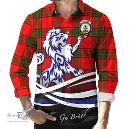 ScotsTee Shop Scottish Maxtone Clan Crest Tartan Alba Gu Brath Regal Lion Emblem Long Sleeve Shirt