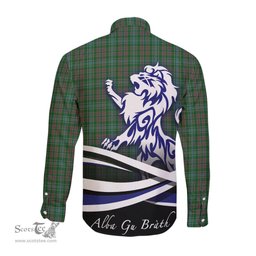 ScotsTee Shop Scottish Ralston USA Clan Crest Tartan Alba Gu Brath Regal Lion Emblem Long Sleeve Shirt
