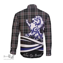 ScotsTee Shop Scottish Thompson Grey Clan Crest Tartan Alba Gu Brath Regal Lion Emblem Long Sleeve Shirt