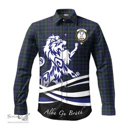 ScotsTee Shop Scottish Sempill Clan Crest Tartan Alba Gu Brath Regal Lion Emblem Long Sleeve Shirt