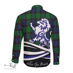 ScotsTee Shop Scottish Stewart Old Modern Clan Crest Tartan Alba Gu Brath Regal Lion Emblem Long Sleeve Shirt