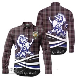 ScotsTee Shop Scottish MacPherson Hunting Clan Crest Tartan Alba Gu Brath Regal Lion Emblem Long Sleeve Shirt
