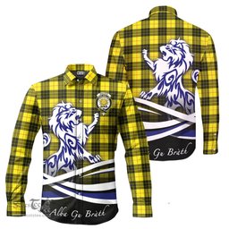 ScotsTee Shop Scottish MacLeod of Lewis Modern Clan Crest Tartan Alba Gu Brath Regal Lion Emblem Long Sleeve Shirt