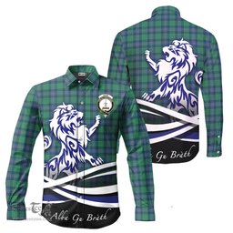 ScotsTee Shop Scottish Shaw Ancient Clan Crest Tartan Alba Gu Brath Regal Lion Emblem Long Sleeve Shirt