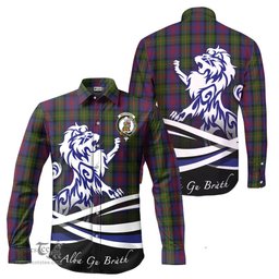 ScotsTee Shop Scottish MacLennan Clan Crest Tartan Alba Gu Brath Regal Lion Emblem Long Sleeve Shirt