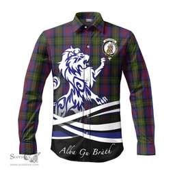 ScotsTee Shop Scottish MacLennan Clan Crest Tartan Alba Gu Brath Regal Lion Emblem Long Sleeve Shirt