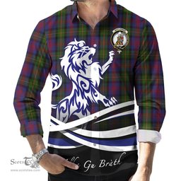 ScotsTee Shop Scottish MacLennan Clan Crest Tartan Alba Gu Brath Regal Lion Emblem Long Sleeve Shirt