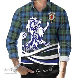 ScotsTee Shop Scottish Smith Ancient Clan Crest Tartan Alba Gu Brath Regal Lion Emblem Long Sleeve Shirt