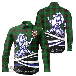 ScotsTee Shop Scottish Primrose Clan Crest Tartan Alba Gu Brath Regal Lion Emblem Long Sleeve Shirt