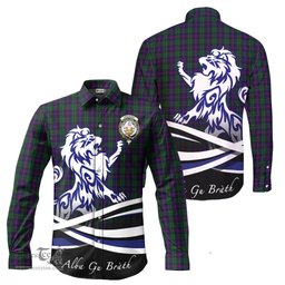 ScotsTee Shop Scottish Urquhart Clan Crest Tartan Alba Gu Brath Regal Lion Emblem Long Sleeve Shirt